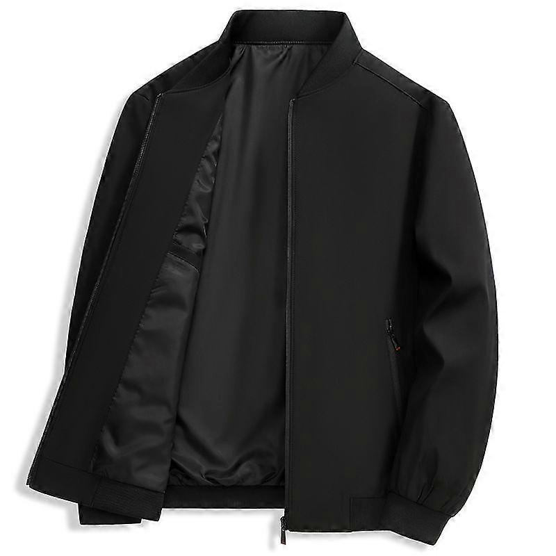 Spring And Autumn Men's Medium Light Business Coat Men's Solid Color Stand Collar Zipper Jacket Men