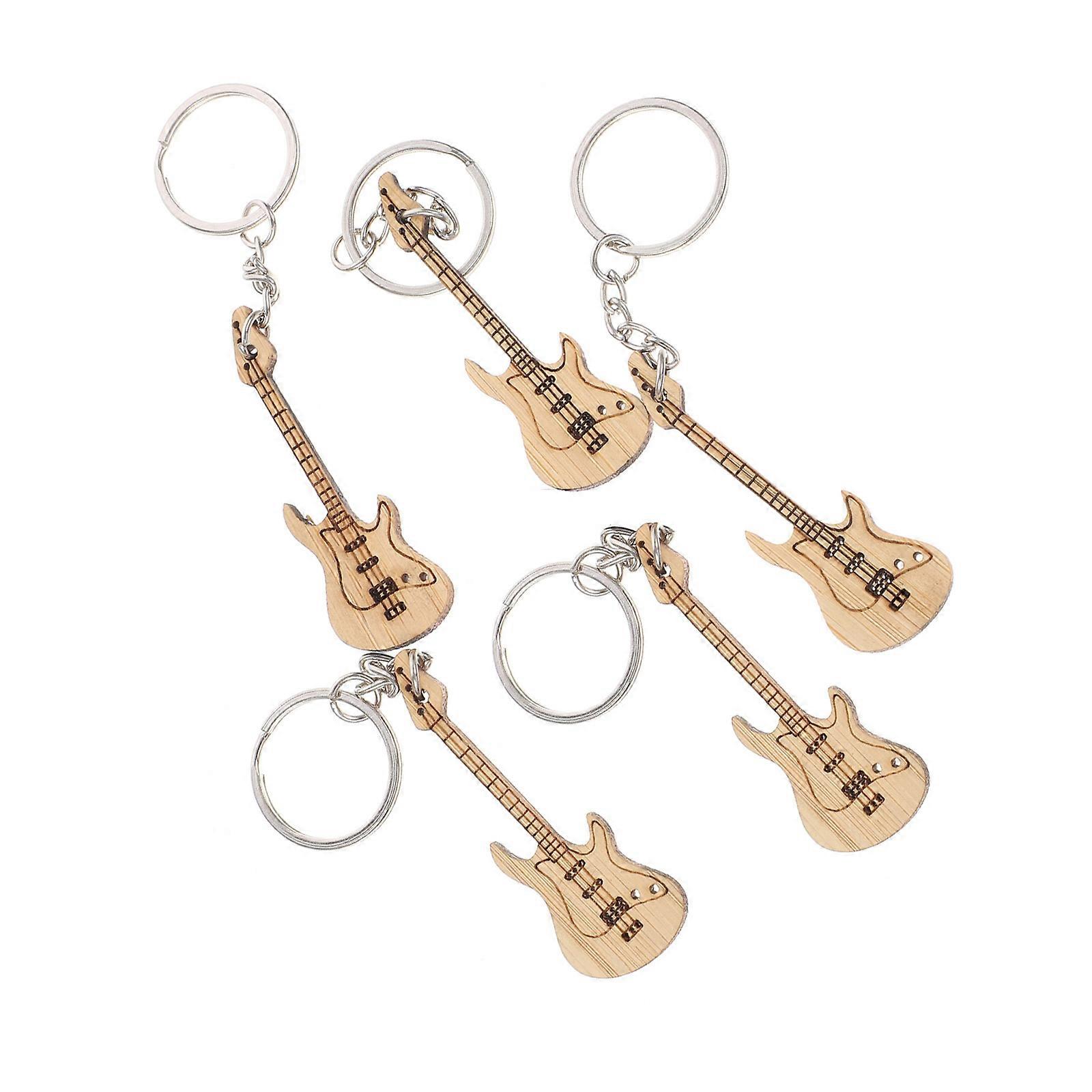 Decorative Guitar Keychains for Music Gifts 5Pcs Assorted