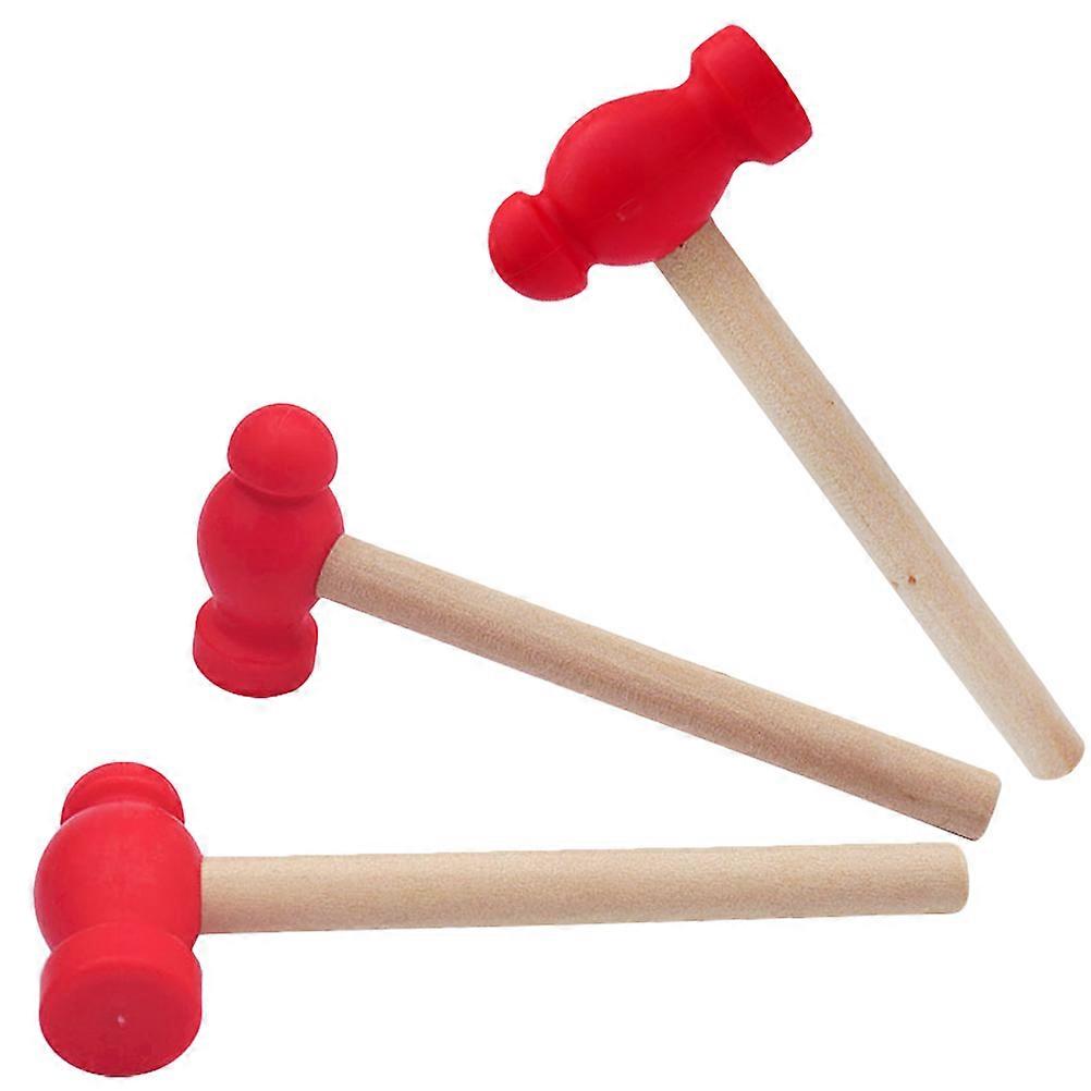 Wooden Hammer Toy Hammer Toy for Children 9Pcs Red Wooden Set