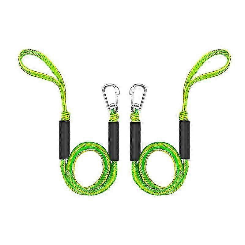 Anchor rope yacht fast tie elastic rope rope hook elastic rope dock rope sheep horn bolt rope - green pair