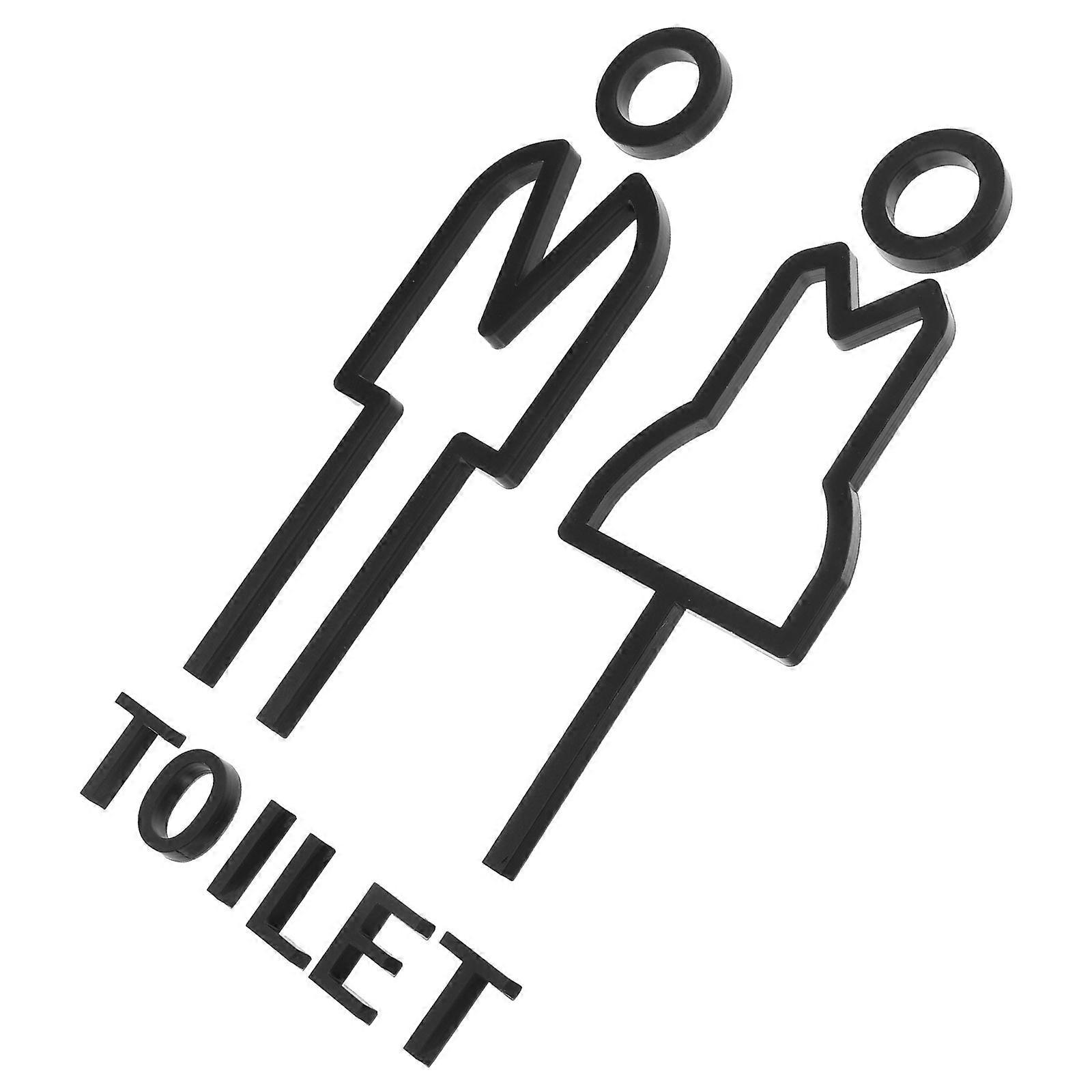 Washroom Guiding Sign Made Of Acrylic With Minimalist Style Suitable For Men And Women In Public Spaces 2Set