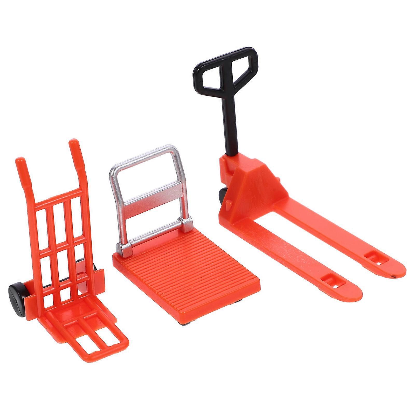 Road Model Toy Miniature Hand Trolley for Decoration 1Set