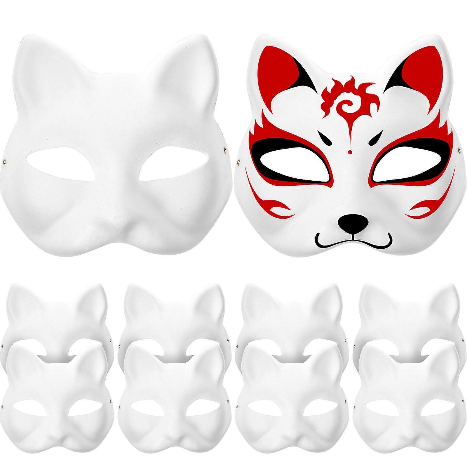 Cat Mask Paper Blank Masks for Decorating 80Pcs White DIY Cosplay Party