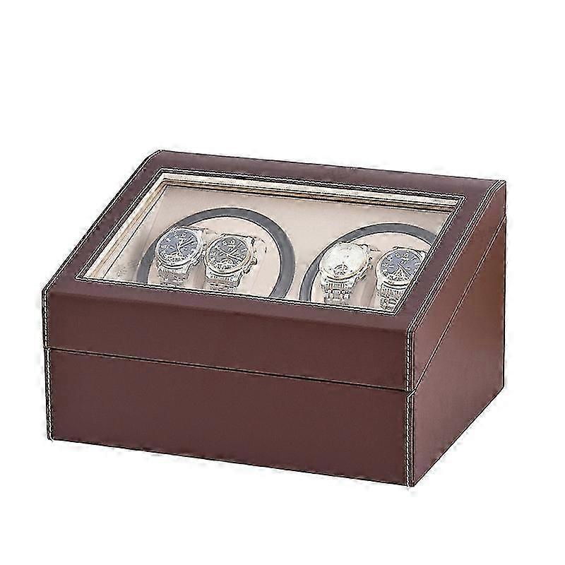 High End Δερμάτινο Ρολόι Winder Box για 4-6 Αυτόματα Μηχανικά Ρολόγια