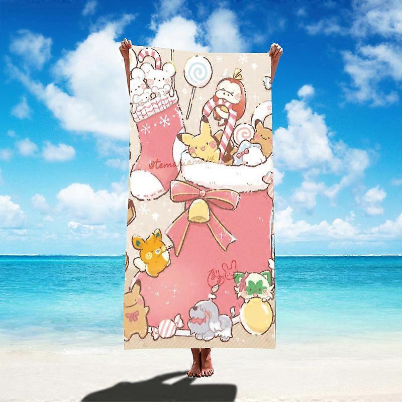 Christmas Pok��mon Print Beach Towel Christmas Pok��mon Towel Swimming Towel