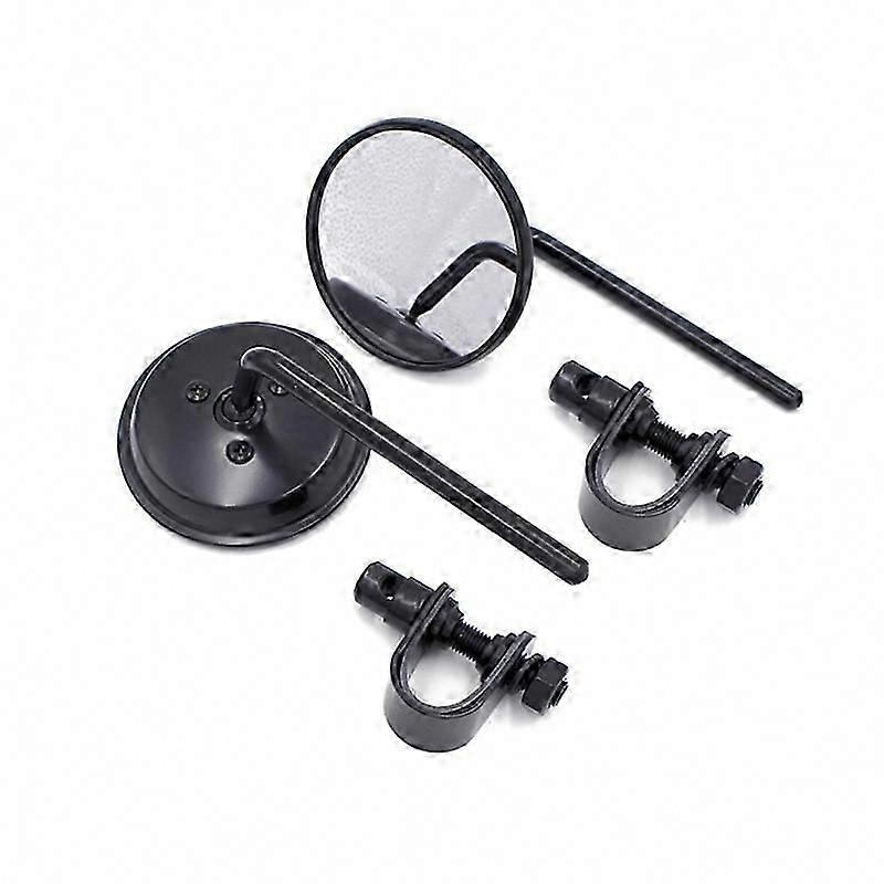 1 Pair Adjustable Motorcycle Handlebar End Rearview Side Mirrors with Reflectors