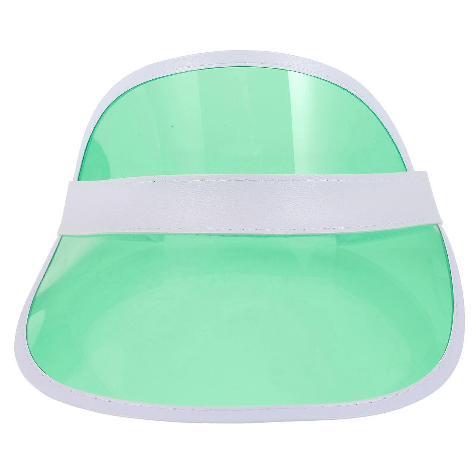 Green Plastic Sun Visor Hat for Summer Use 3Pcs Wide Brim Hat