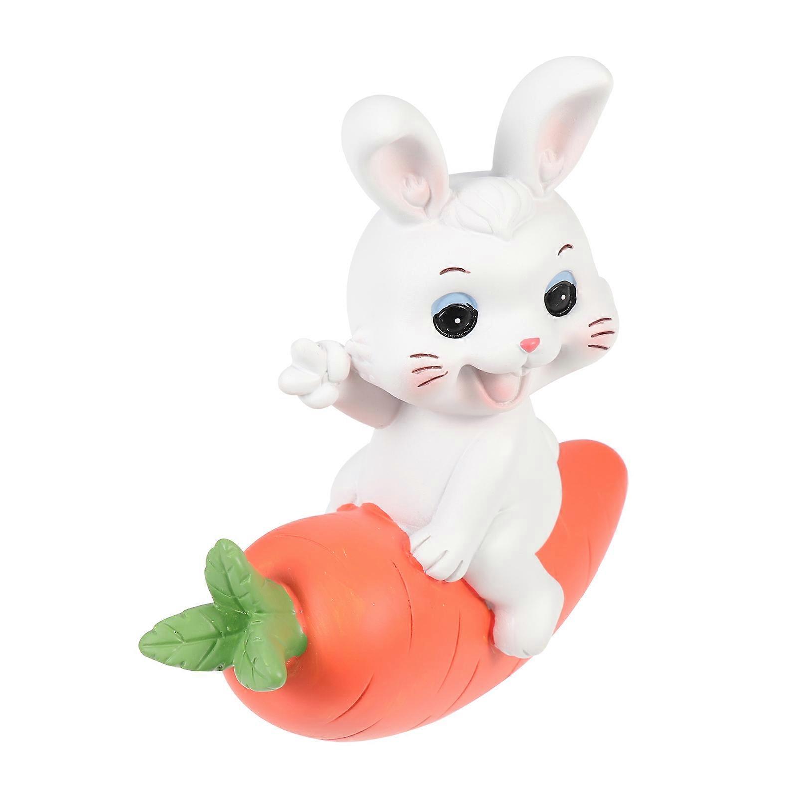 Desktop Rabbit Statues Cartoon Rabbit Figurine for Decoration 4Pcs