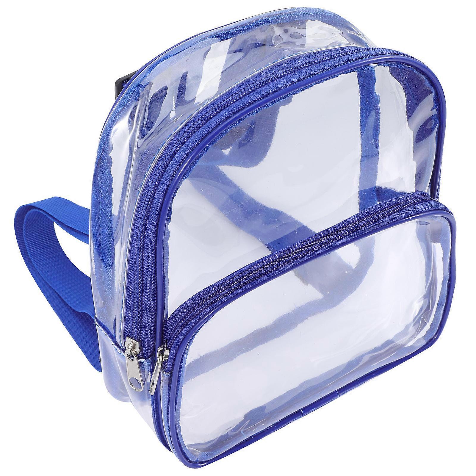 Blue Transparent Backpack Clear Backpack for Storage Use 2Pcs Outdoor Sand Beach