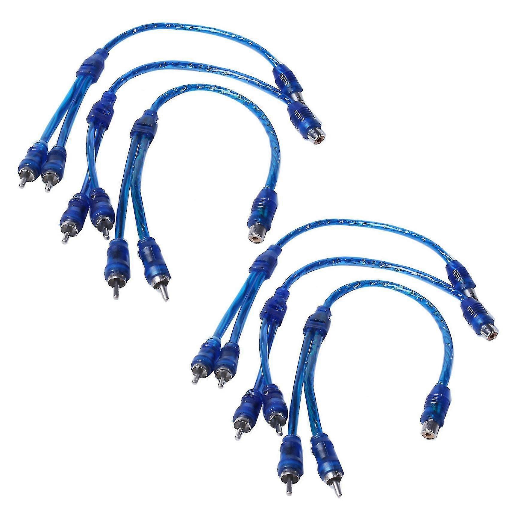 1 Rca Dişi - 2 Rca Erkek Adaptör Ayırıcı Kablo için 6 Adet Ses Bağlantısı