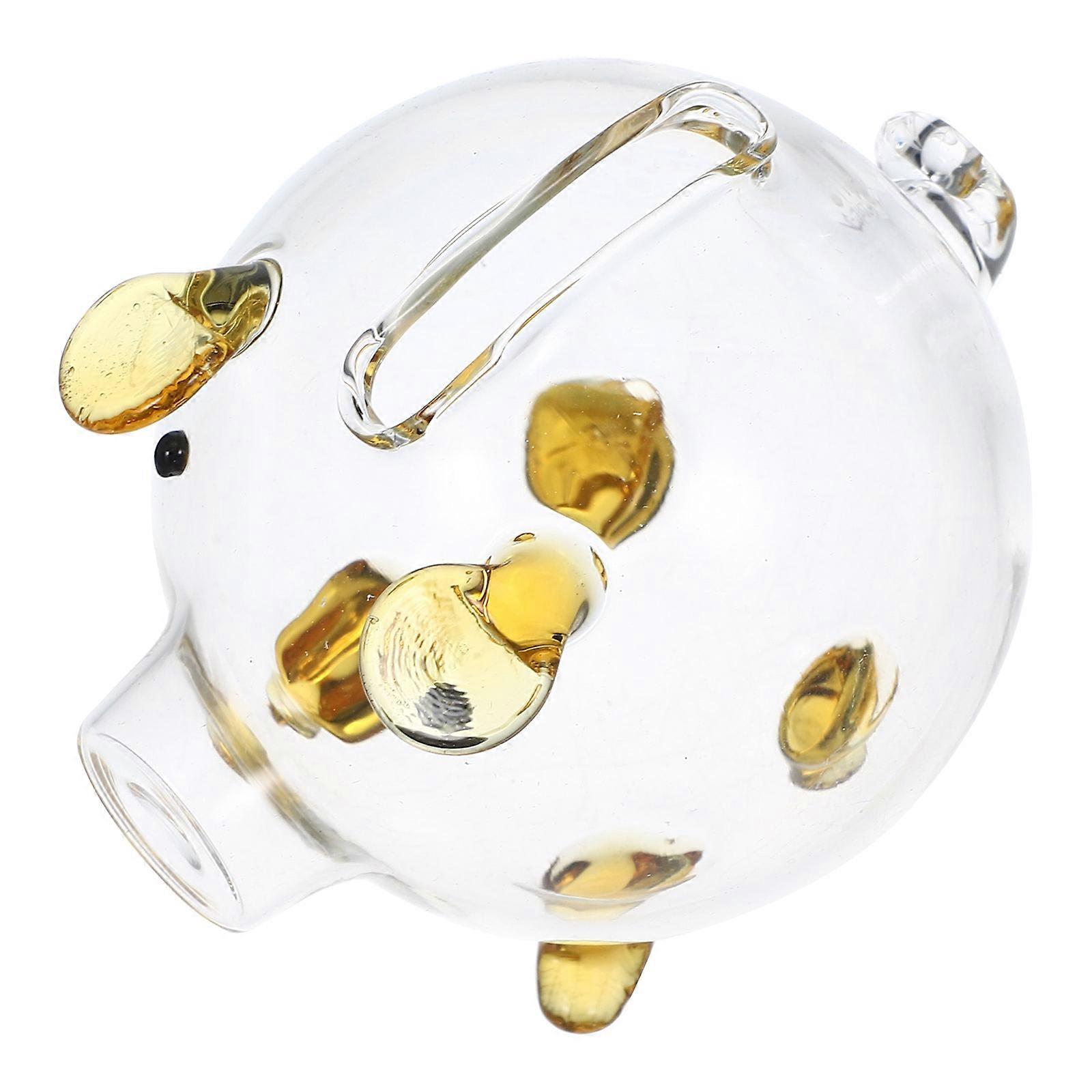 Adorable Pig Shaped Glass Piggy Bank 3Pcs Ideal For Children And General Public Durable And Stylish Storage Solution
