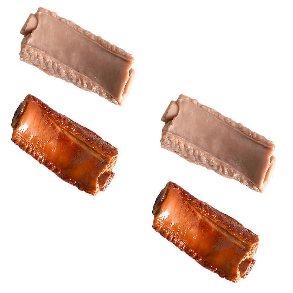 Artificial Rib Models for Decoration 4Pcs PVC Lifelike Photography Props
