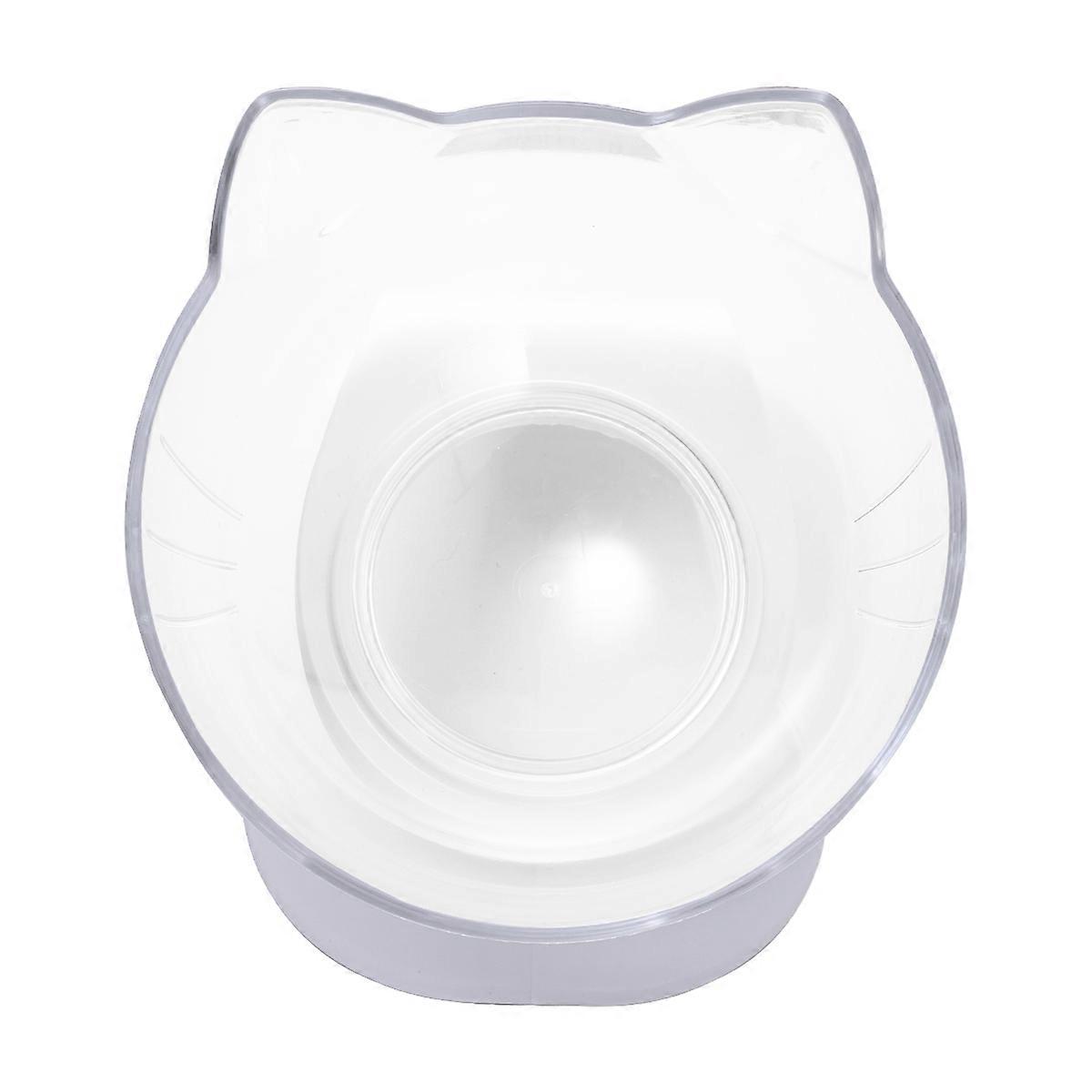 Plastic Cat Feeding Bowl Neck Protective Feeder for 2Pcs Pets