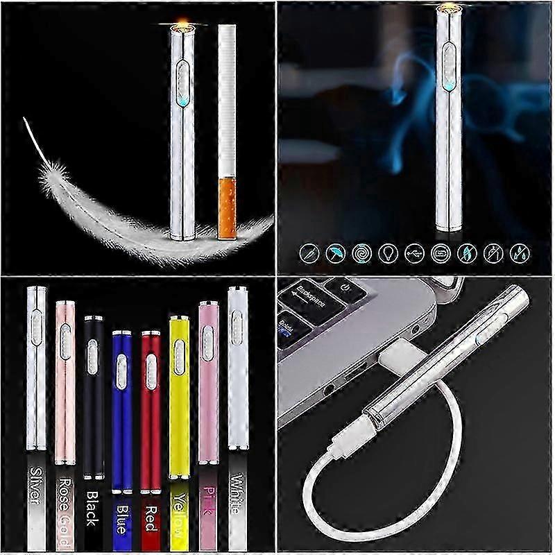 USB Rechargeable Mini Lighter, Windproof Flameless Design for Cigars and Vaping Devices