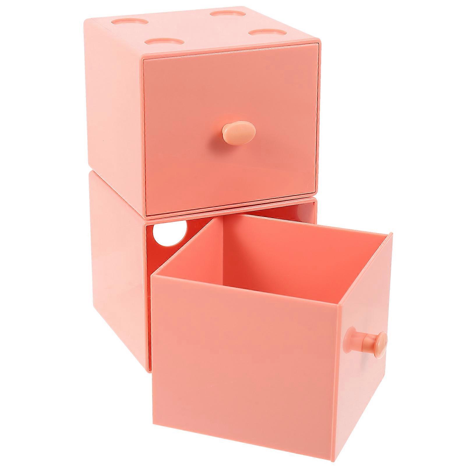 Orange Stackable Organizer Drawers Desk Organizer for Storage Use 8Pcs