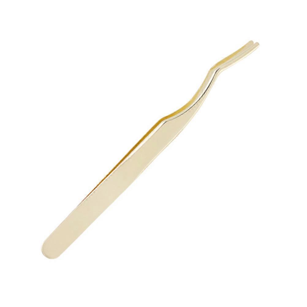 Curved Tip Tweezers for Makeup Use 6Pcs Golden Eyelashes Grafting Tool