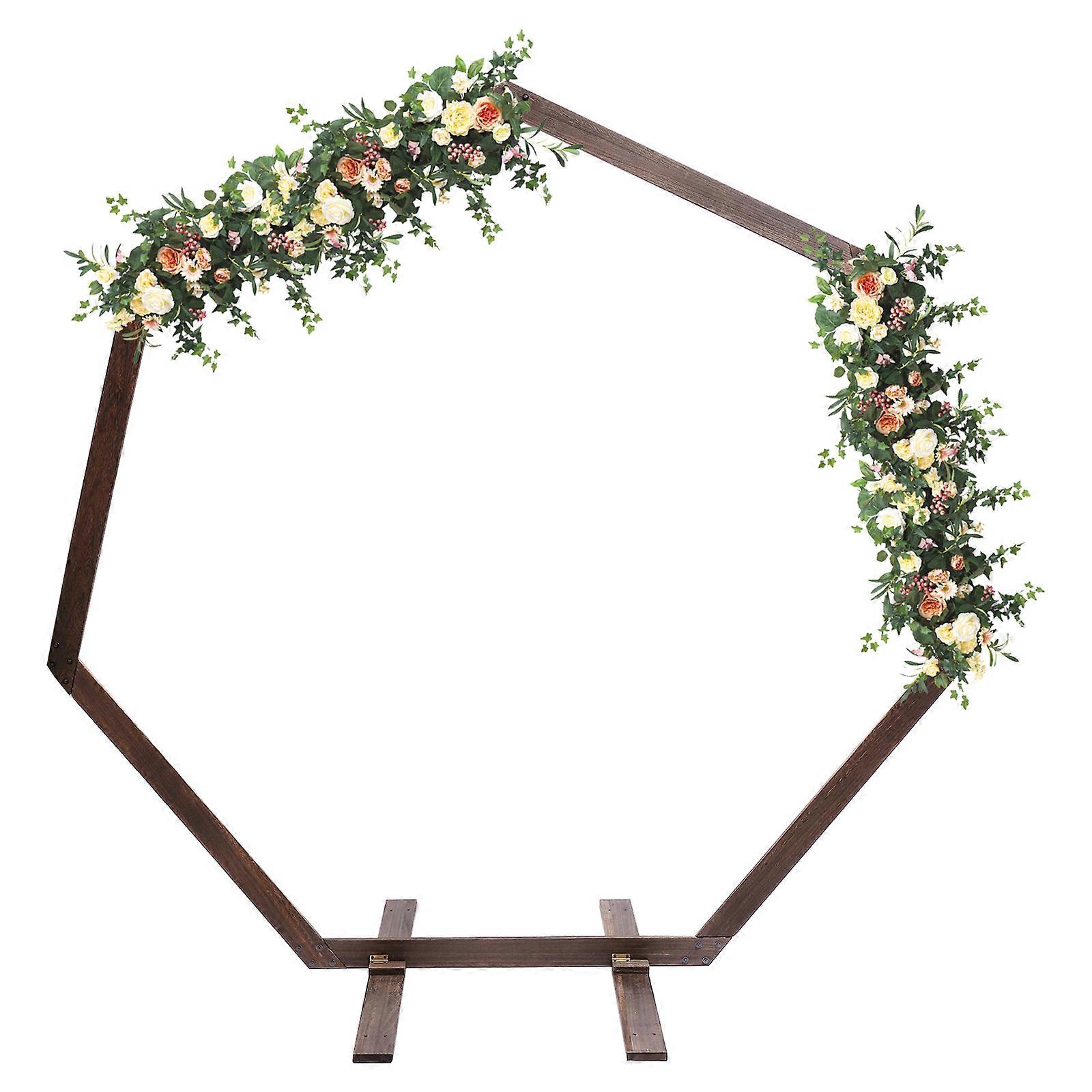 7.2FT Heptagonal Garden Arch Wedding Balloon Arches with Base for Backdrop Decoration