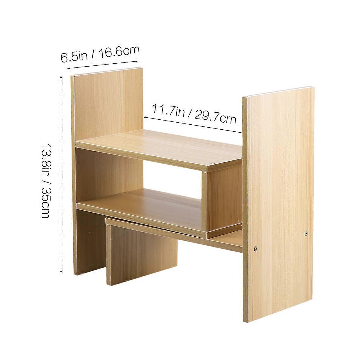 Creative Wooden Desk Bookshelf for Home Use Storage Box Organizer