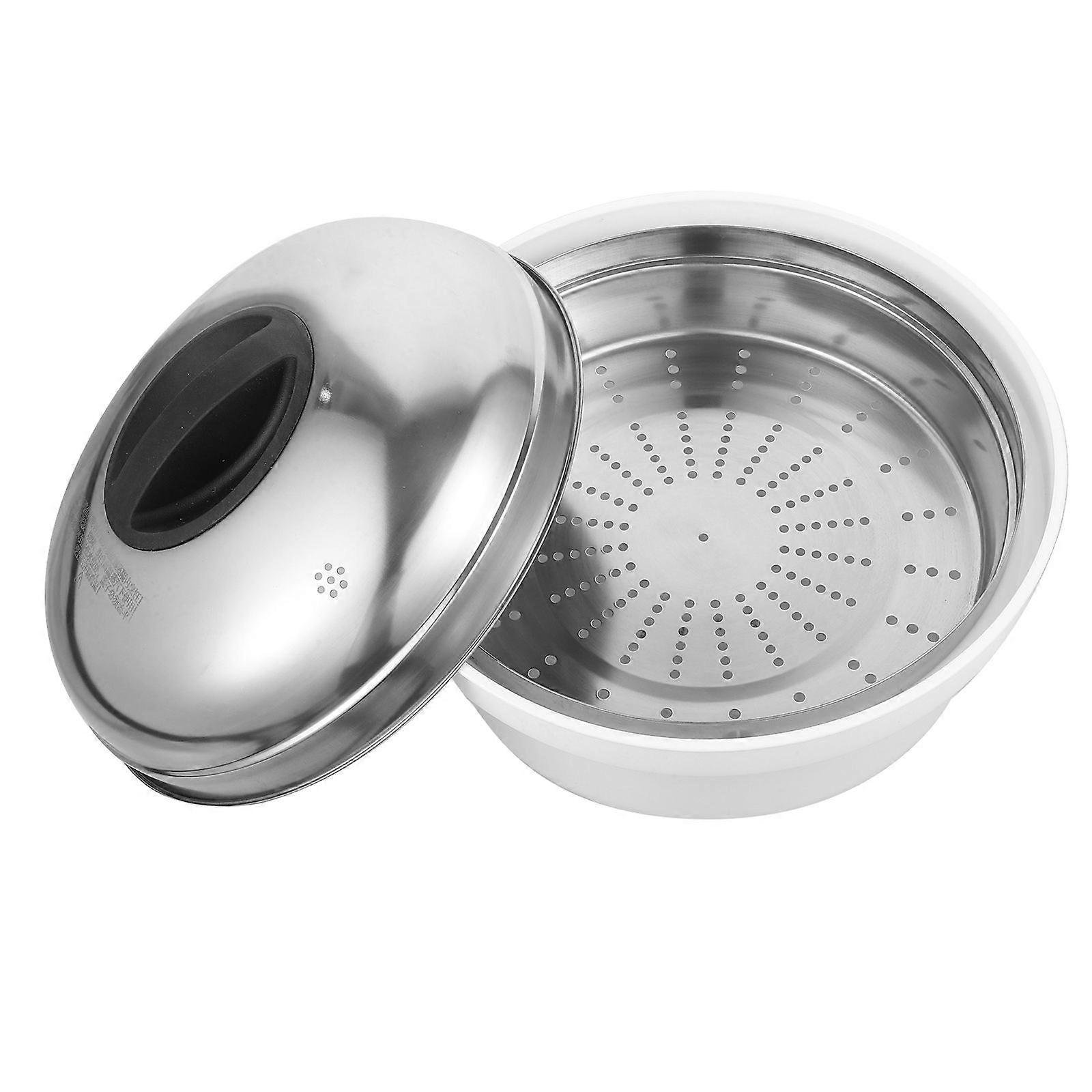 Microwavable Steamer for Vegetables Easy to Style Kitchenware Silver 9.6×9.6×5.9in 1Set