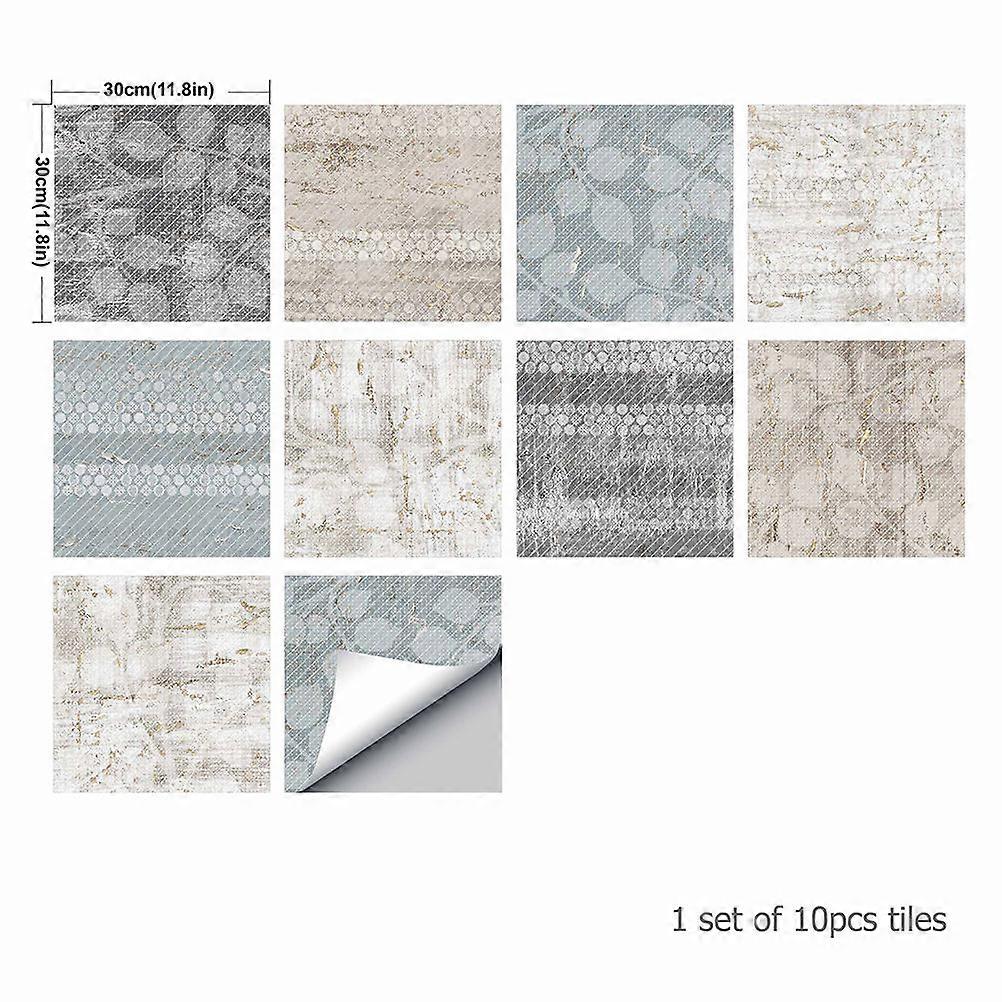 Nordic Style PVC Tile Stickers 30x30cm Assorted -adhesive For Designers Floor Wall 10Pcs