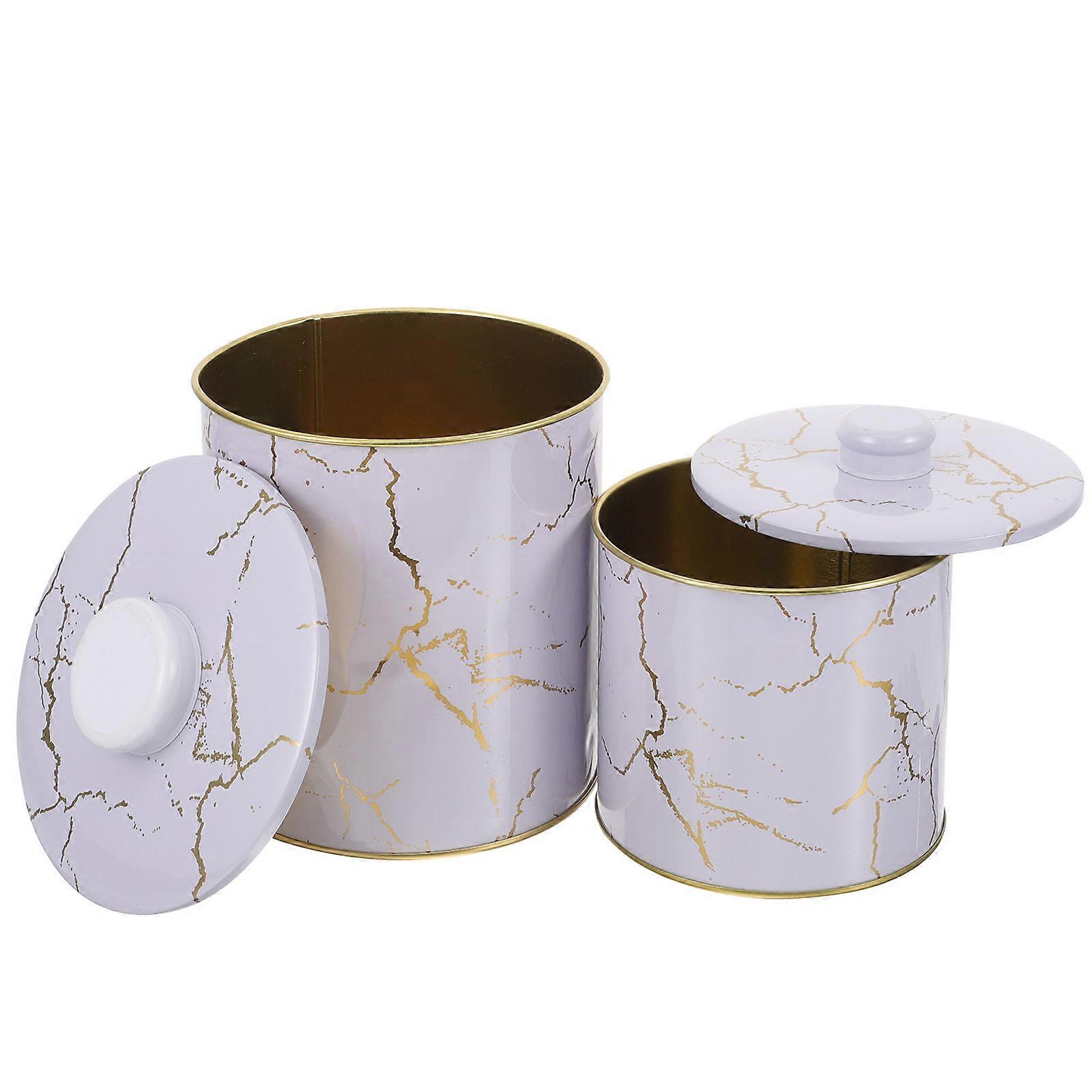 Storage Jar with Lid for Storage 4Pcs Tinplate Candy Holder Festival Use