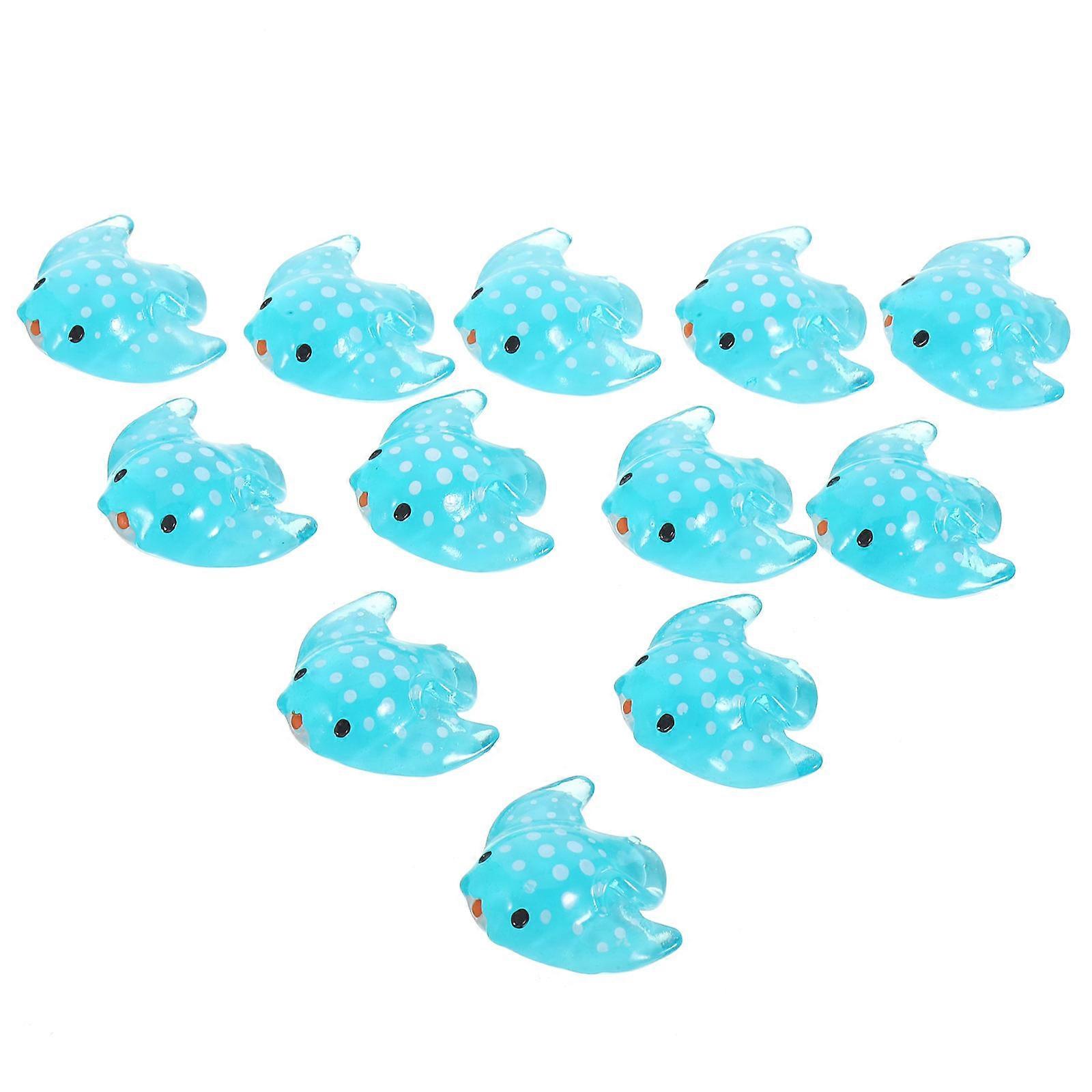 Resin Mini Fish Figurines For Micro Landscaping And Decorative Use -Blue 2.50X1.70X0.90CM Dimensions With 36 Pcs Quantity
