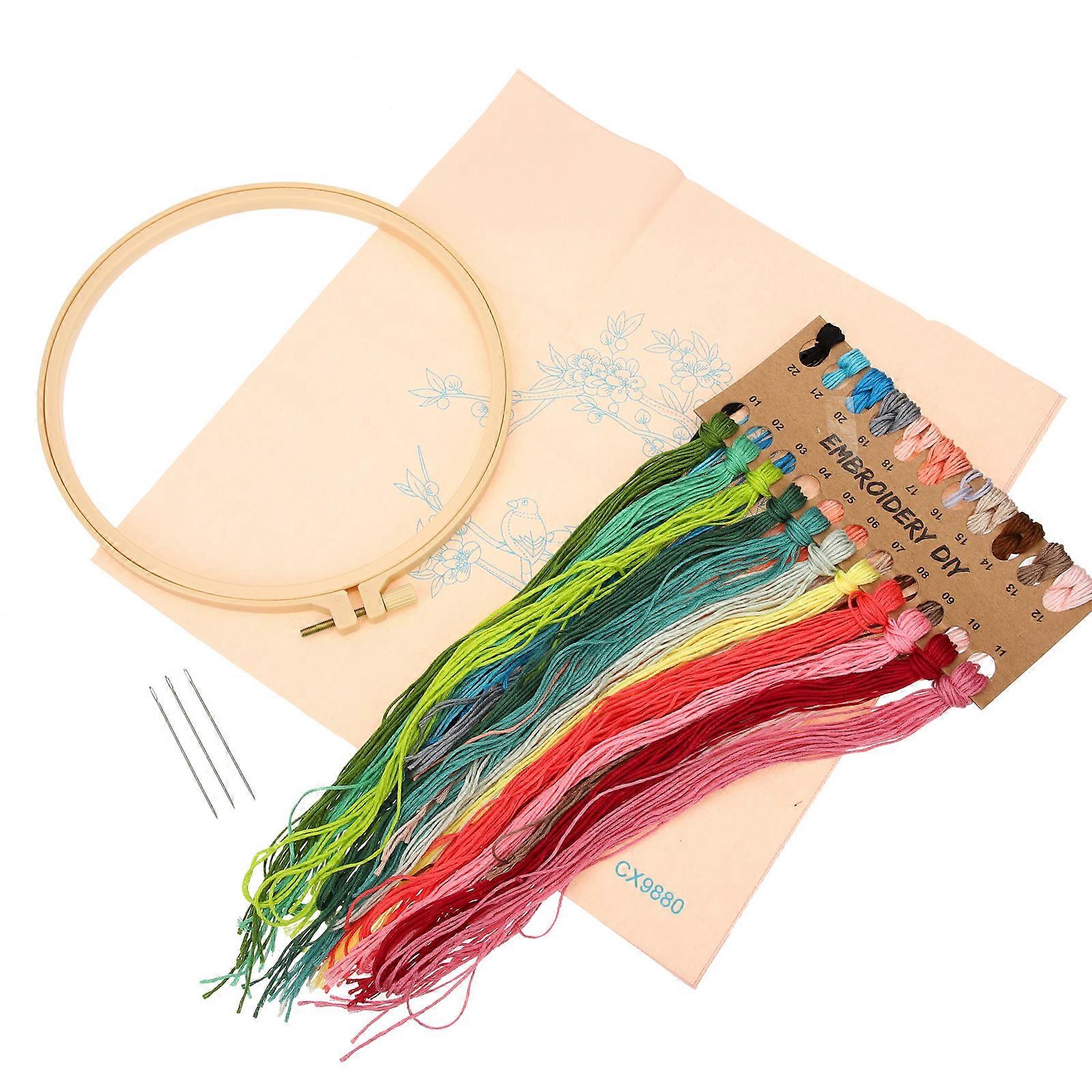 Embroidery Tool Kit Embroidery Starter Kit for Decor 4Sets DIY Craft