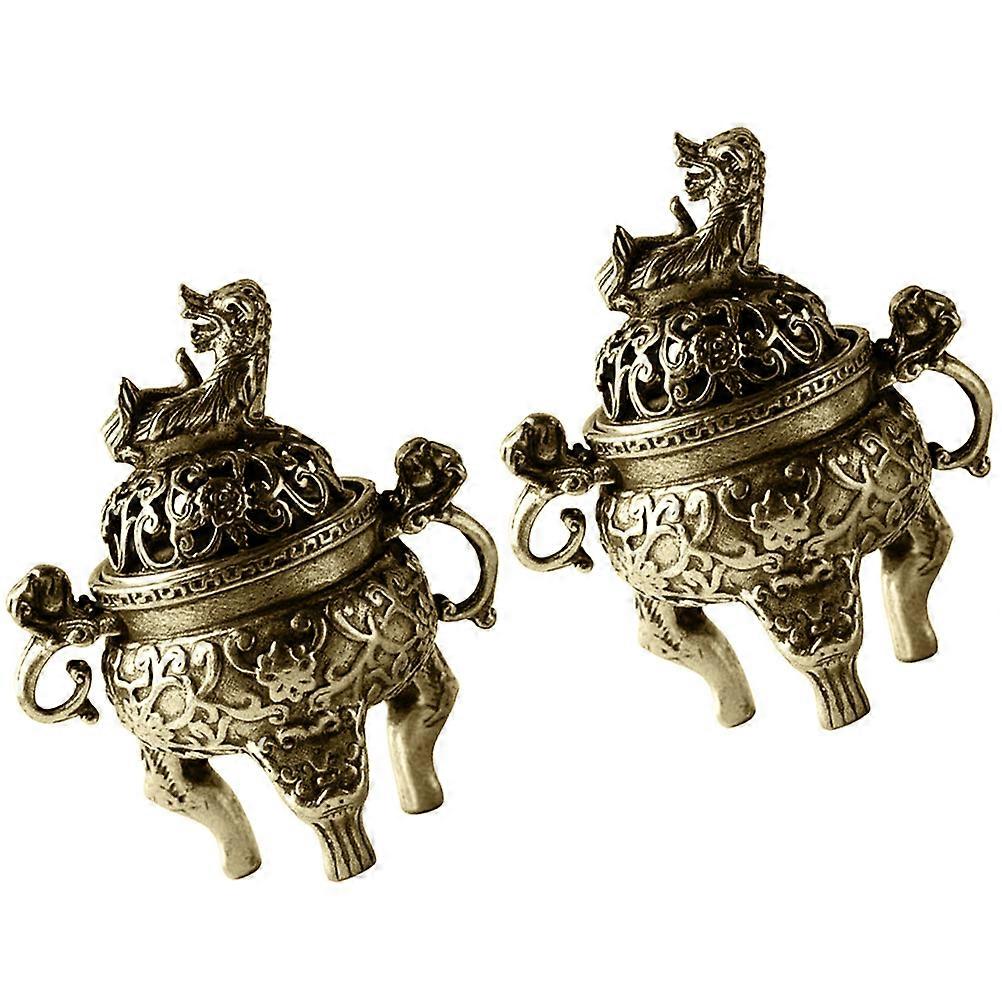 Light Brown Copper Incense Holder for Decor 6Pcs Tabletop Mini Burner