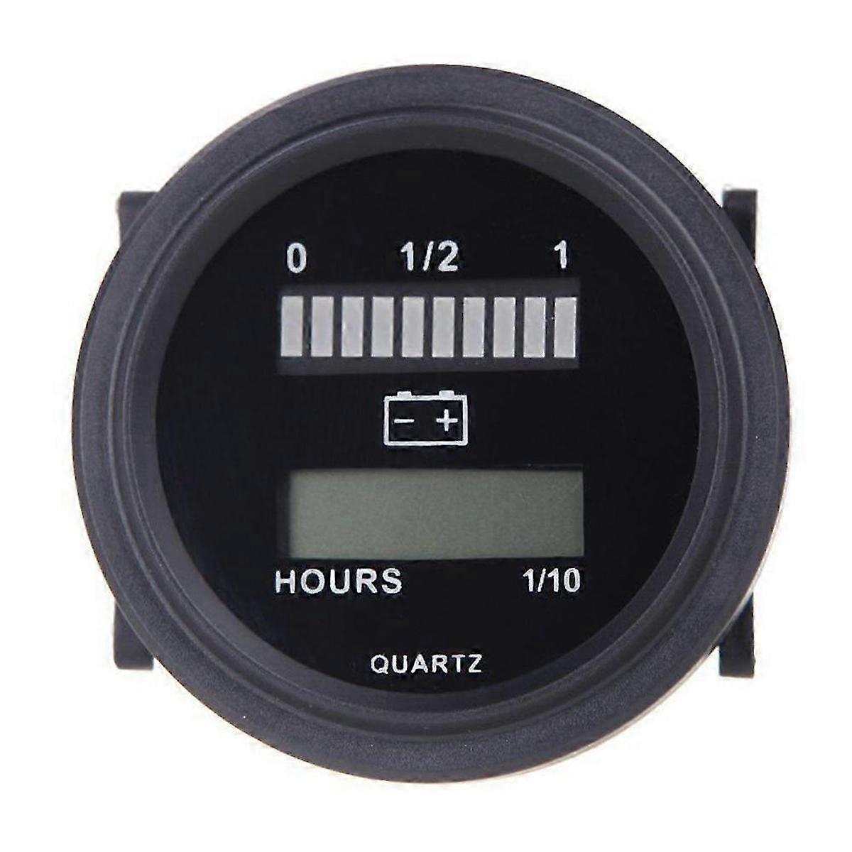 12V/24V/36V/48V/72V LED Digital Battery Status Charge Indicator with Hour Meter Gauge