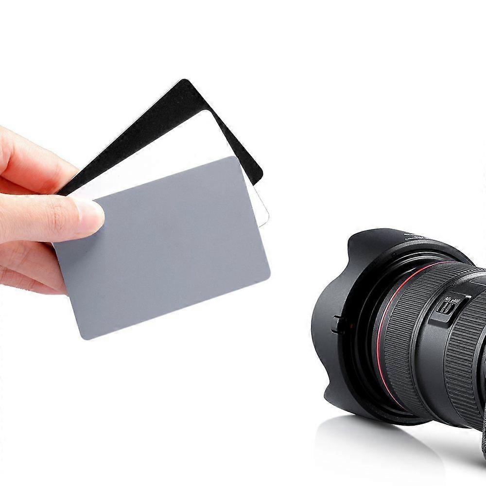 White Black 18% Gray Color Balance Cards Digital Grey Card with Neck-Strap DSLR Camera White Balance Card Photography Accessory
