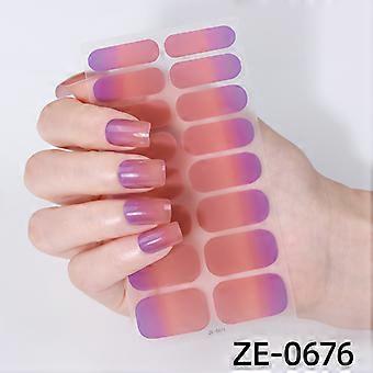 Neue Nagellackfolie Nagelaufkleber 16 Finger Gradienten Nagelaufkleber einfache Nagelaufkleber ZE-0676 bloßes Stück + Nagelfeile