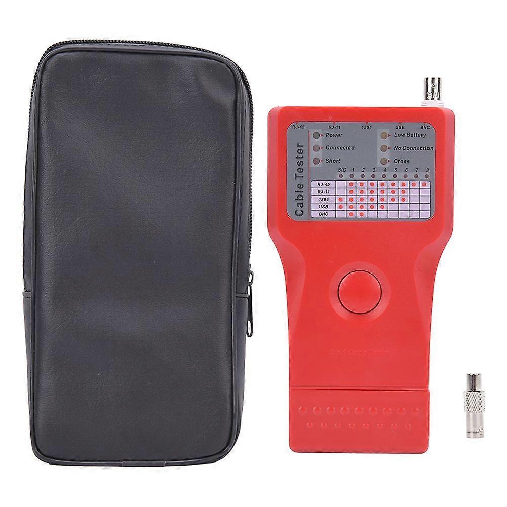 5 In-1 Multi Functional Network Cable Tester 1394 Line Tester BNC Meter with Remote Unit