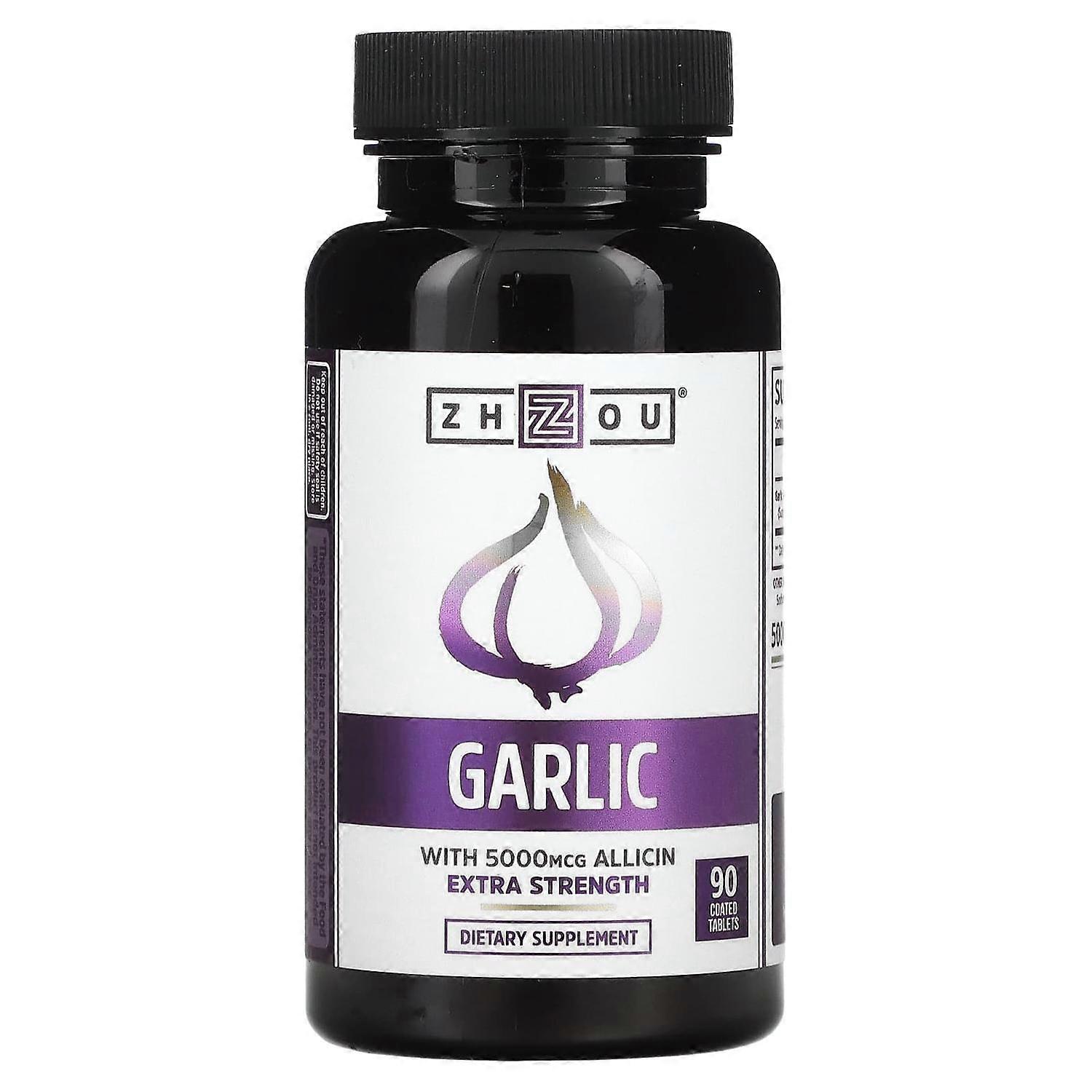 Zhou Nutrition, Garlic Extra Strength, 90 Coated Tablets