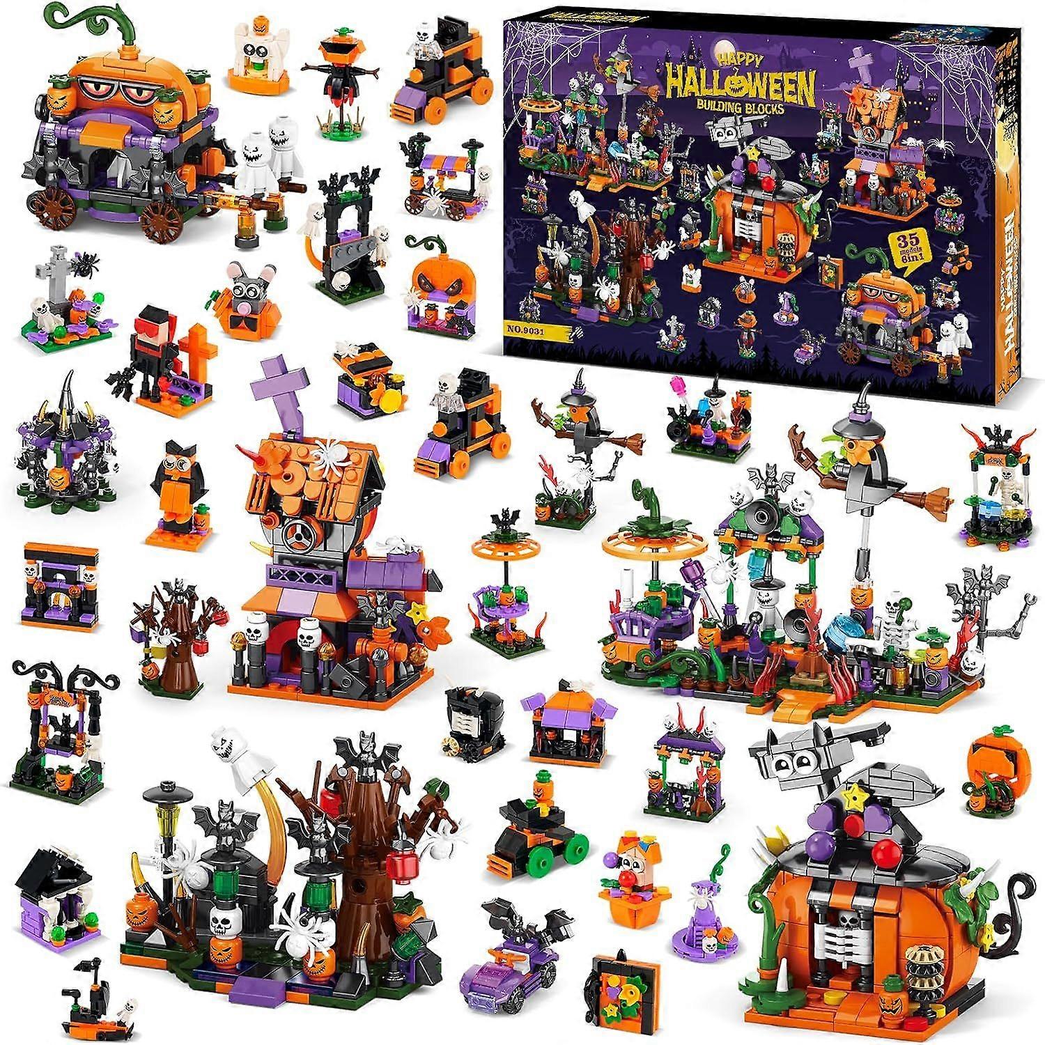 2025 Halloween Advent Calendar with Building Blocks 31 - Day Countdown Fun  Toy Gifts for Kids