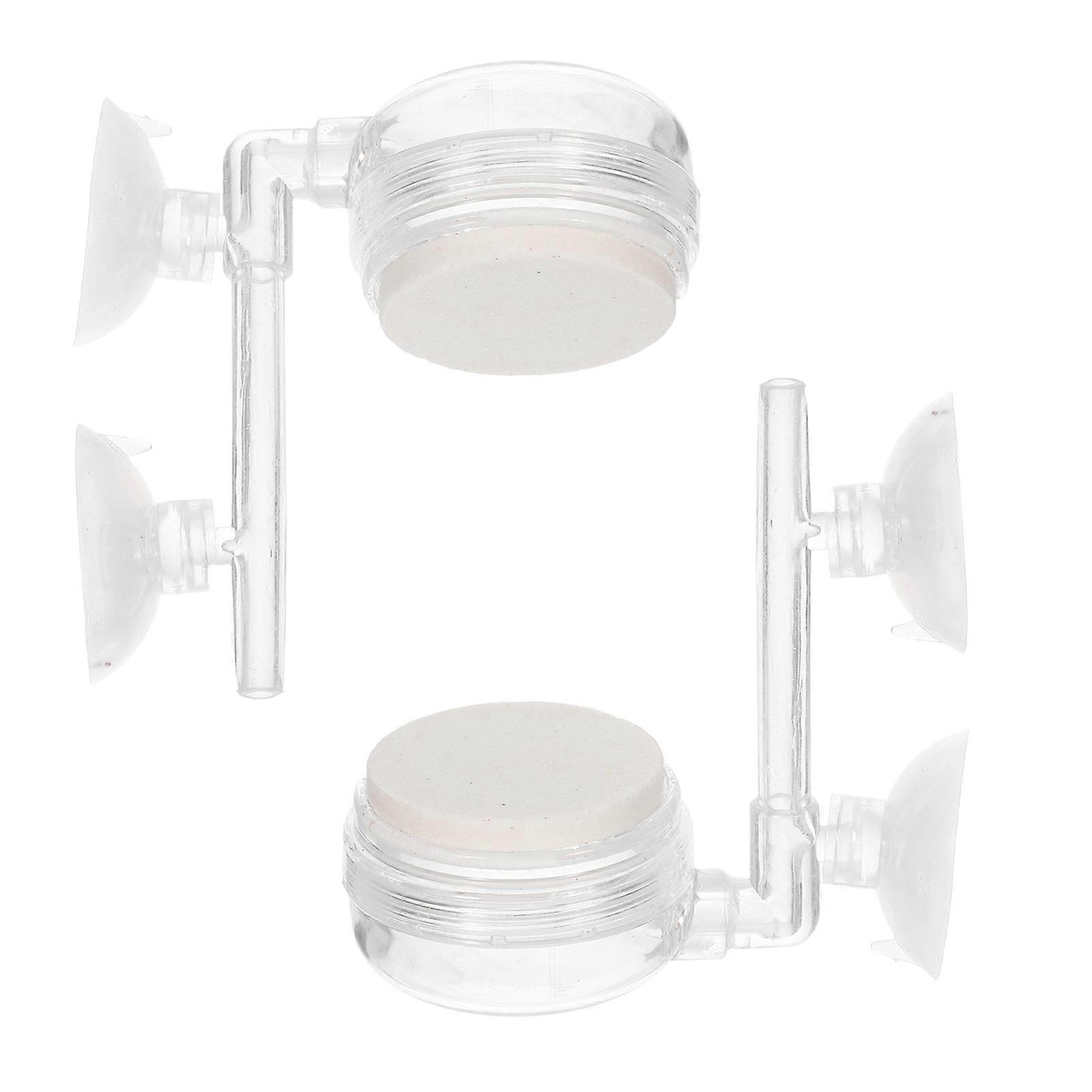 Aquarium Aerator Stone Air Stone for Pond Pool Circulation Transparent Acrylic Bubble Diffuser 2Pcs