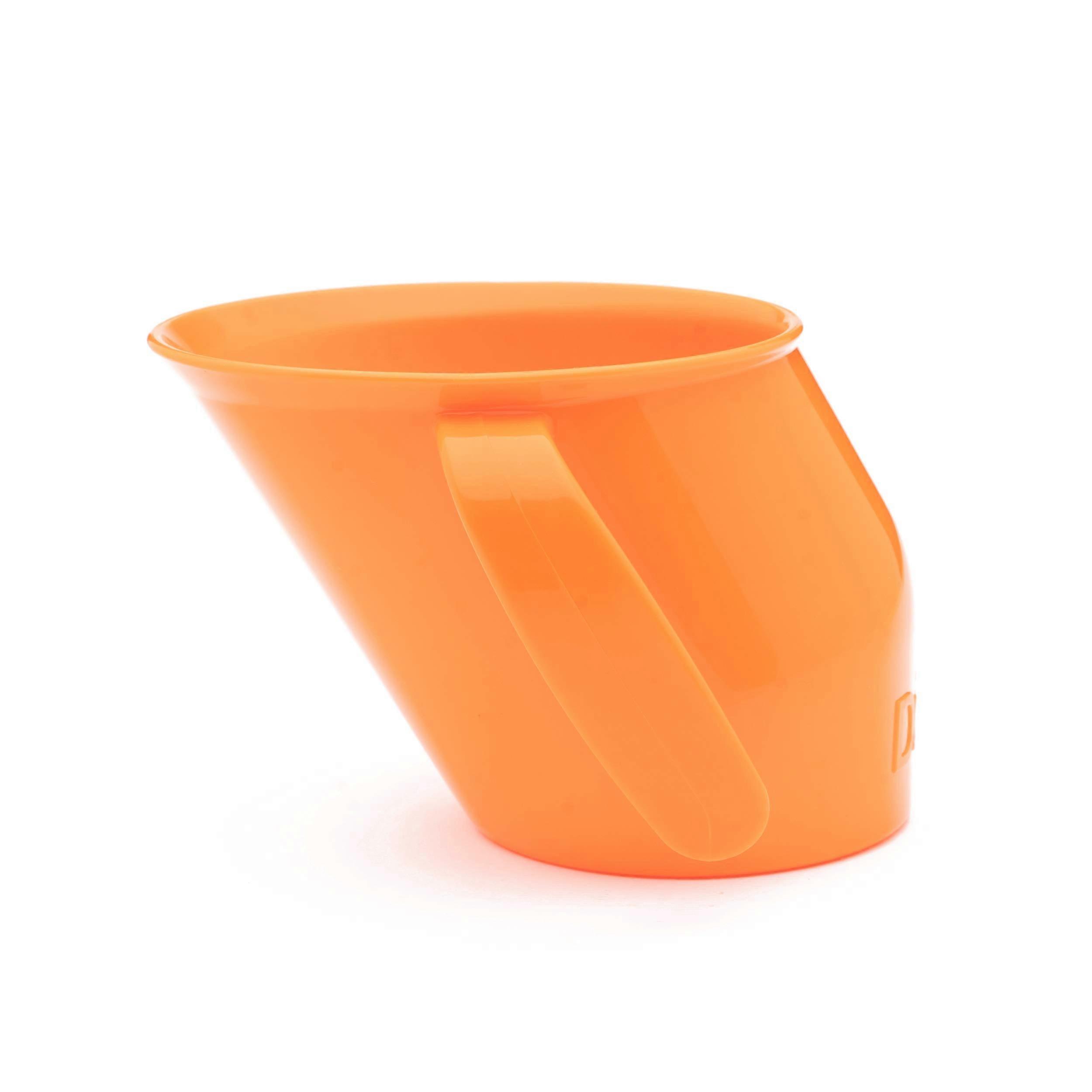 Cup Training Sippy Cup For Toddlers, Slanted Beaker With Two Handles, Weaning Cup For Milk, Water & Juice, Orange