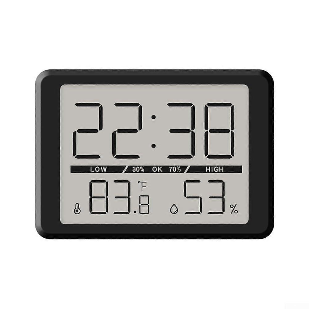 Multi Function Mini Digital Clock With Magnetic Attachment And Environmental Sensors Black