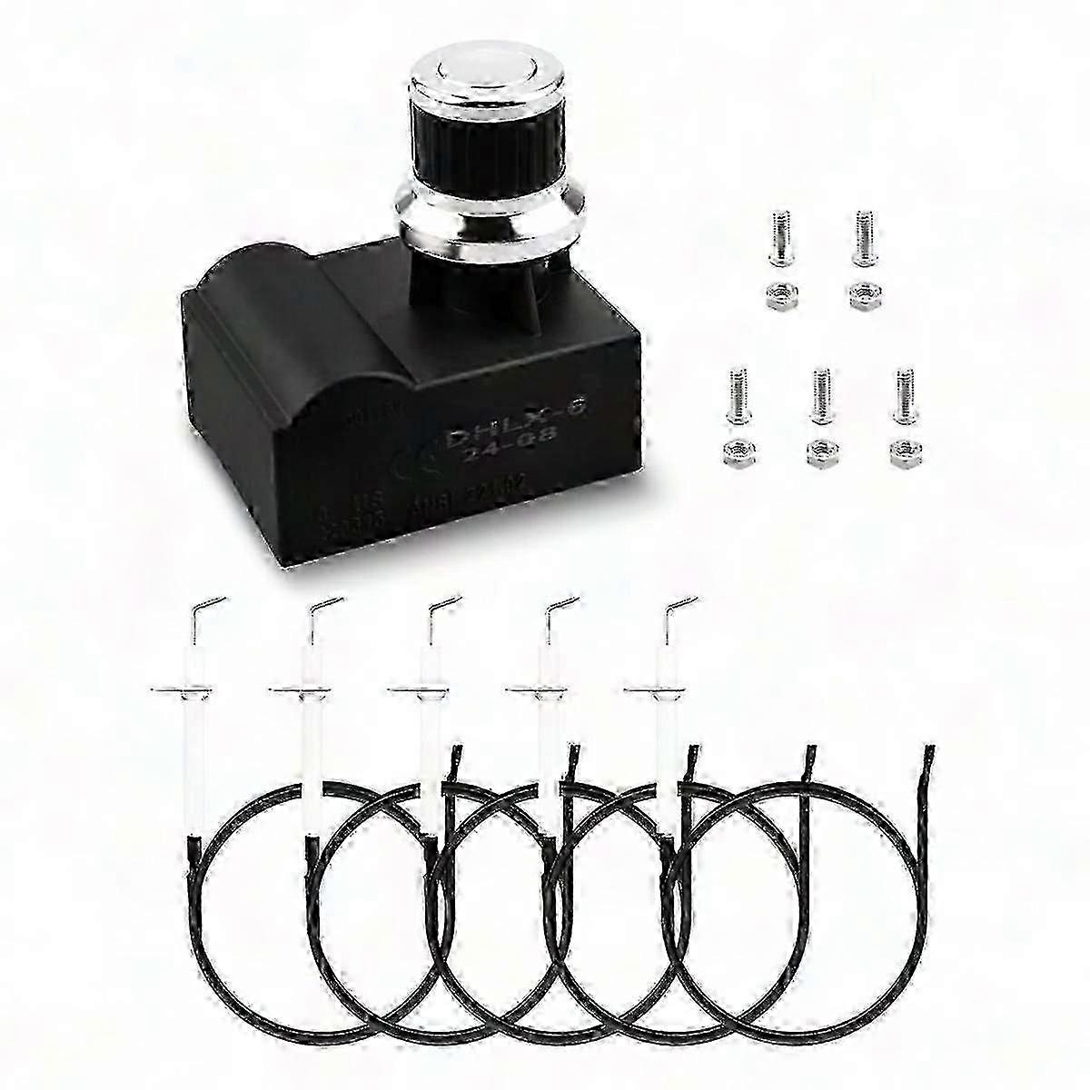 DHL-128-6Q Grill Igniter Replacement Push Button Pulse Igniter for GR2210601-MM-00 6 Outlet