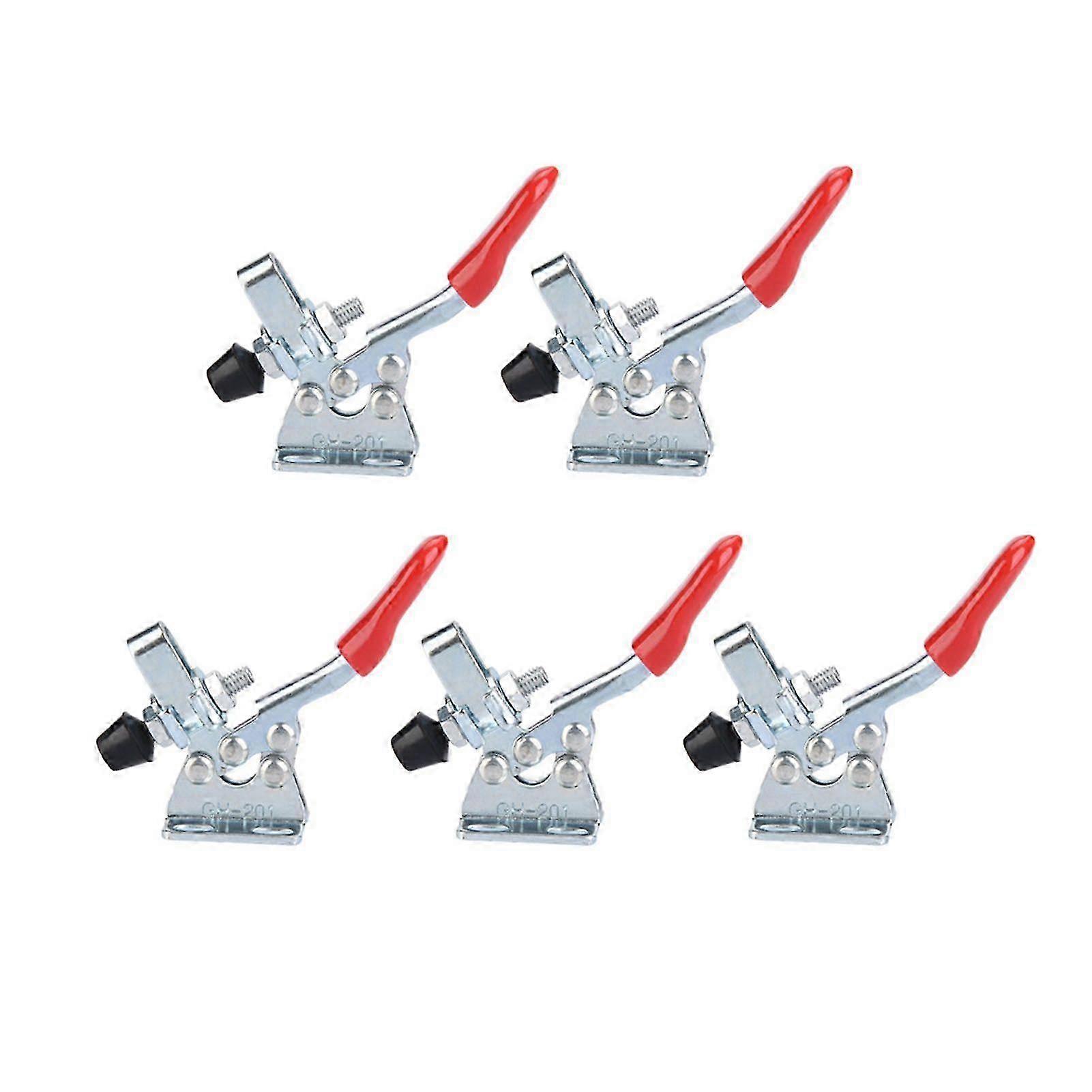 5Pcs Iron Galvanized Quick Fixed Vertical Type Hand Holding Capacity Toggle Clamp