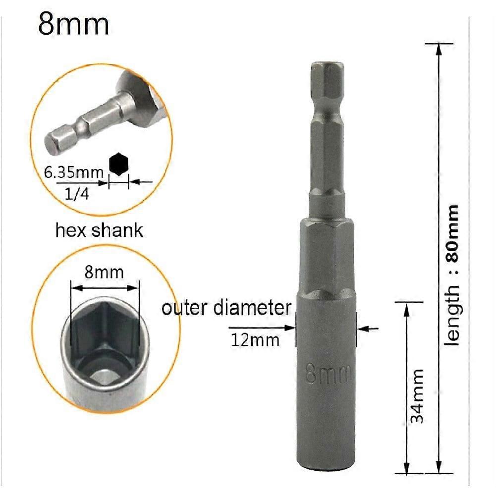 GLFSIL 1Pcs 80mm Length 1/4" Hex DriveSocket Impact Nut Bolt Drill Bits