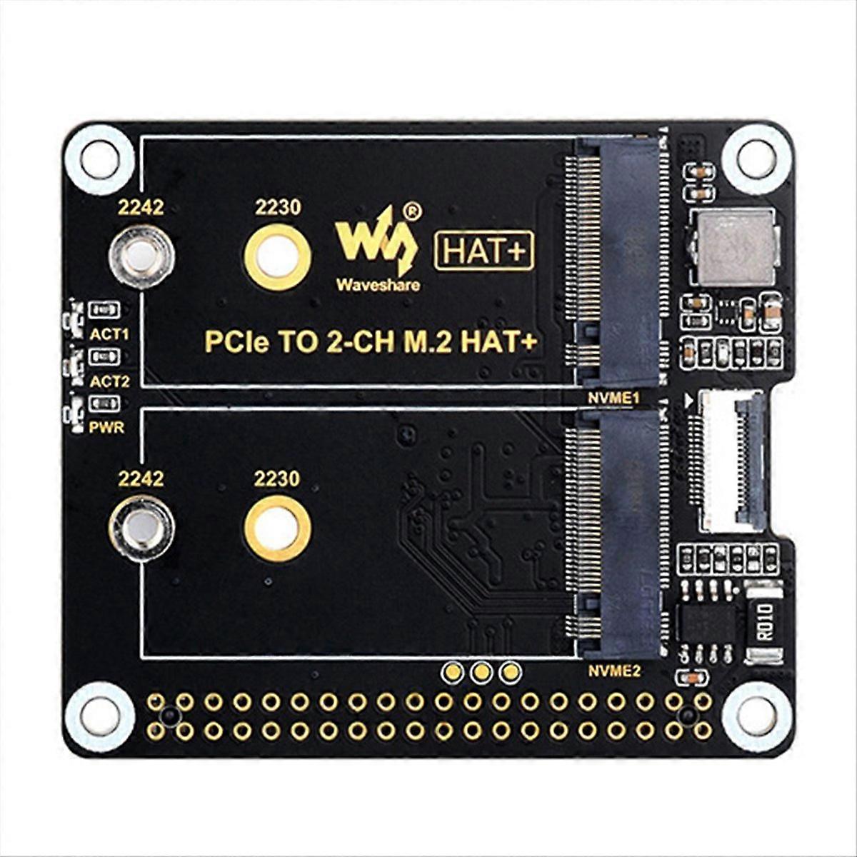 Waveshare for Raspberry Pi 5 Dual Channel PCIe to M.2 Expansion Board