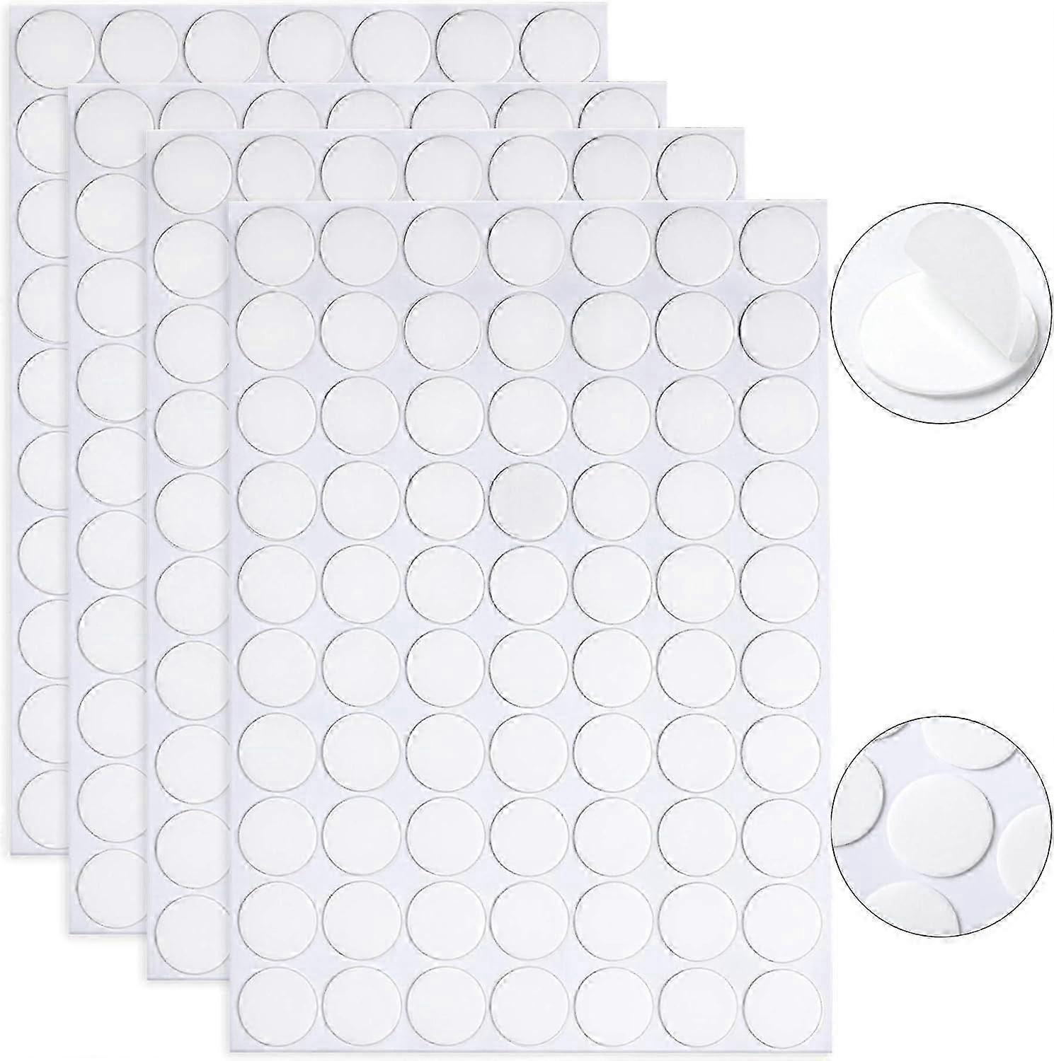 25-26 10Sheet 20mm Double-Sided Adhesive Tape Stickers Removable Round Putty Clear Sticky Tack