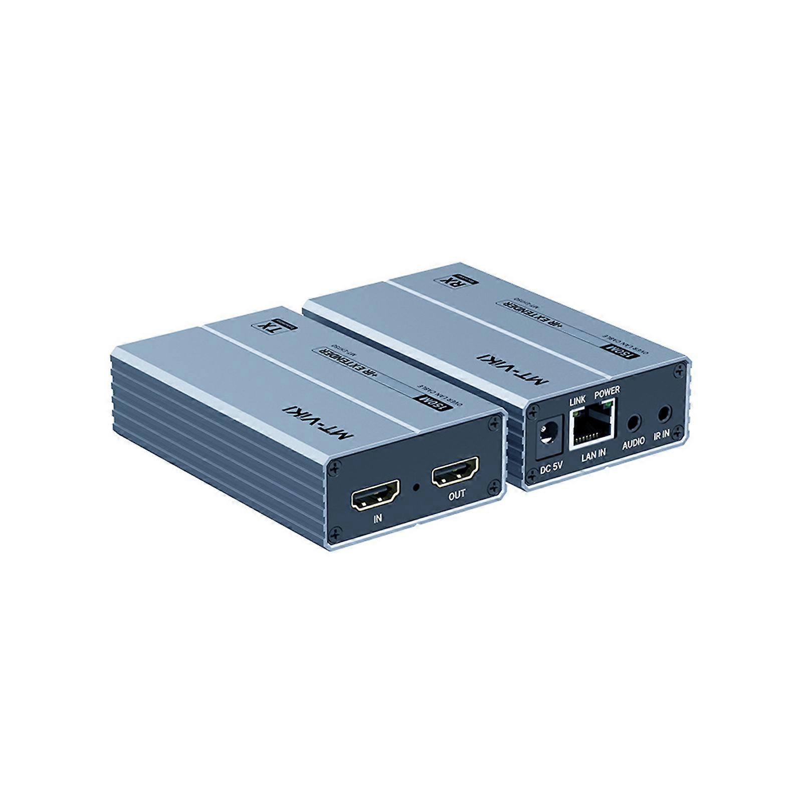 Ethernet Baseds HDTV Extender With 150m Transmission 1080P IR Controls LoopOut And Synchronized Sound Support Multicolor