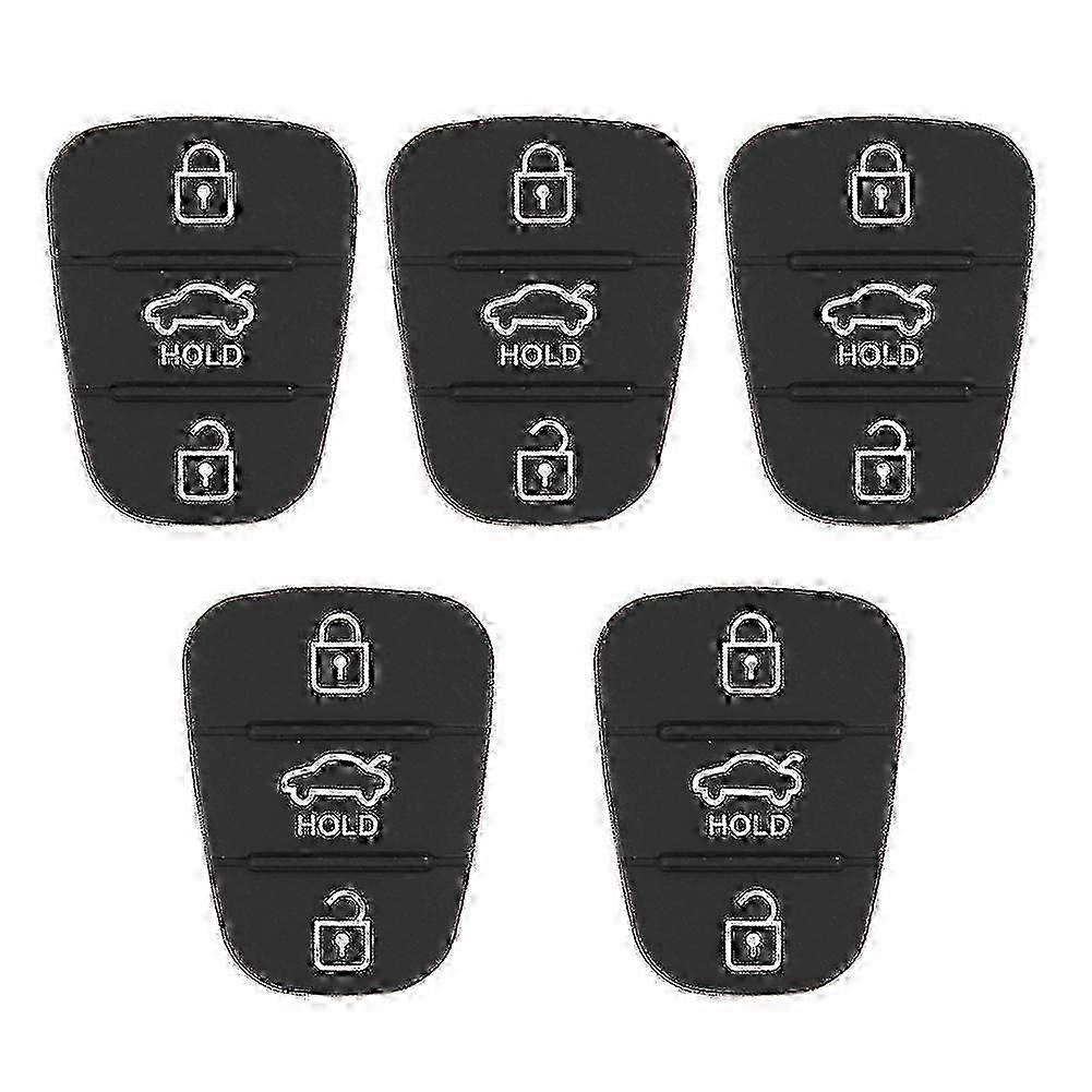 3-Button Rubber Remote Key Shell Replacement for Hyundai and Kia with Lettered Fitment