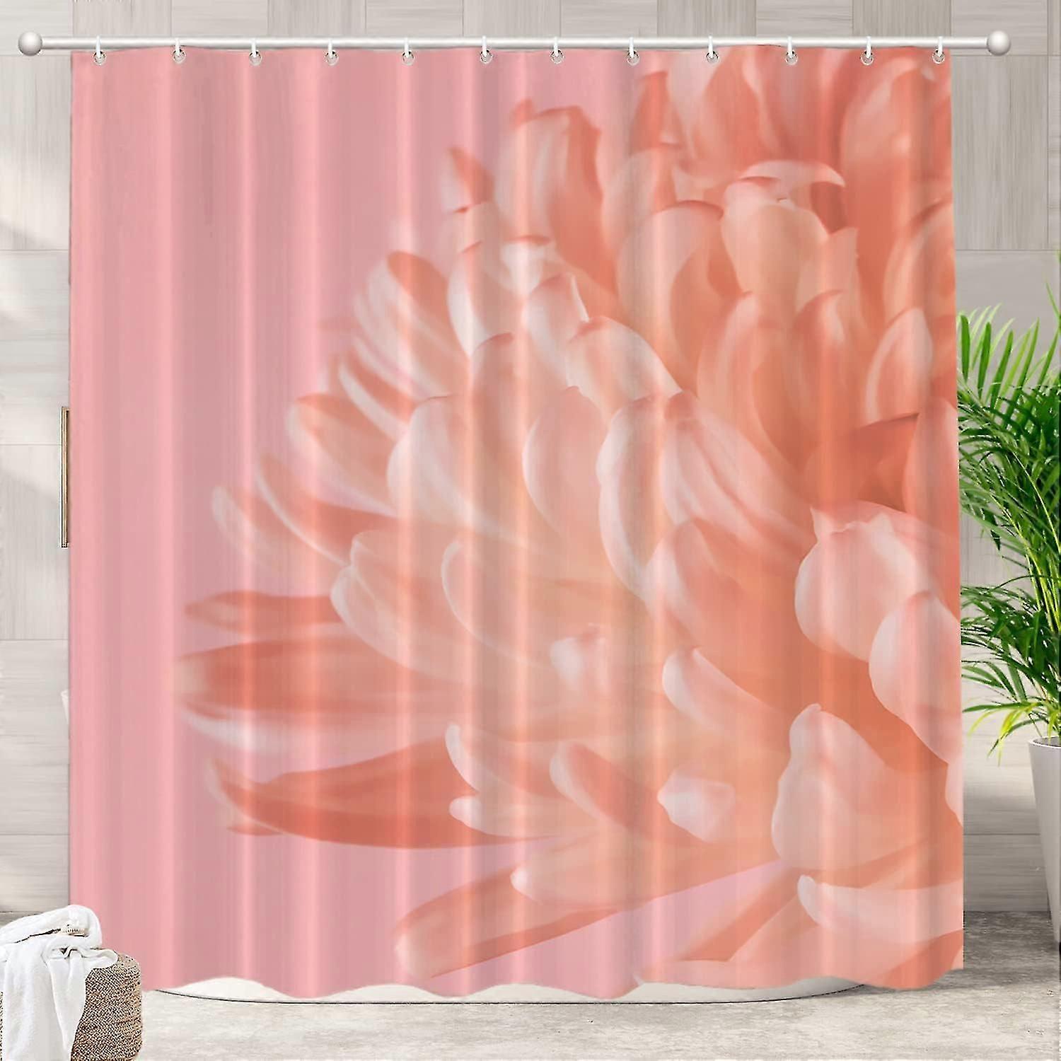 花の珊瑚のピンクのシャワー・カーテン、珊瑚のピンクの花のシャワー・カーテン、72x72インチの浴室のための防水生地のシャワー・カーテン。