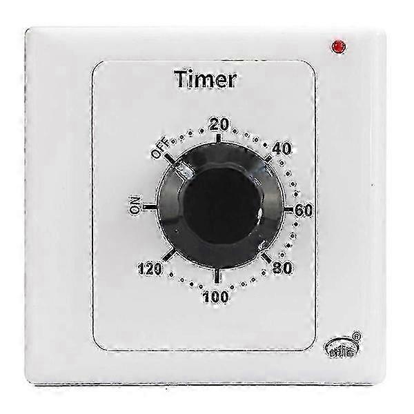 120 Min Timer Switch, AC 220V 15A Intelligent Mechanical Countdown Timer Socket Time Switch 86 Panel