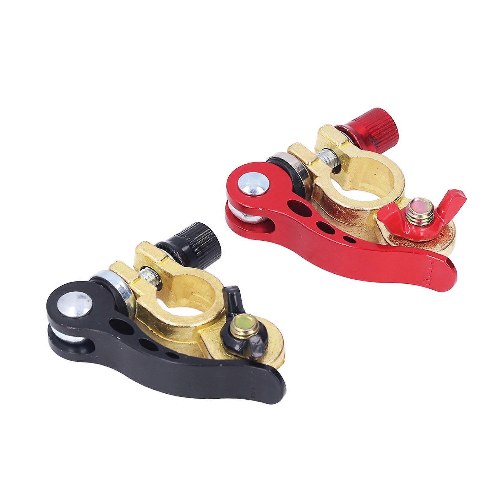 2pcs Universal Copper Battery Terminal Clamp Connectors Quick Release Disconnect for Car