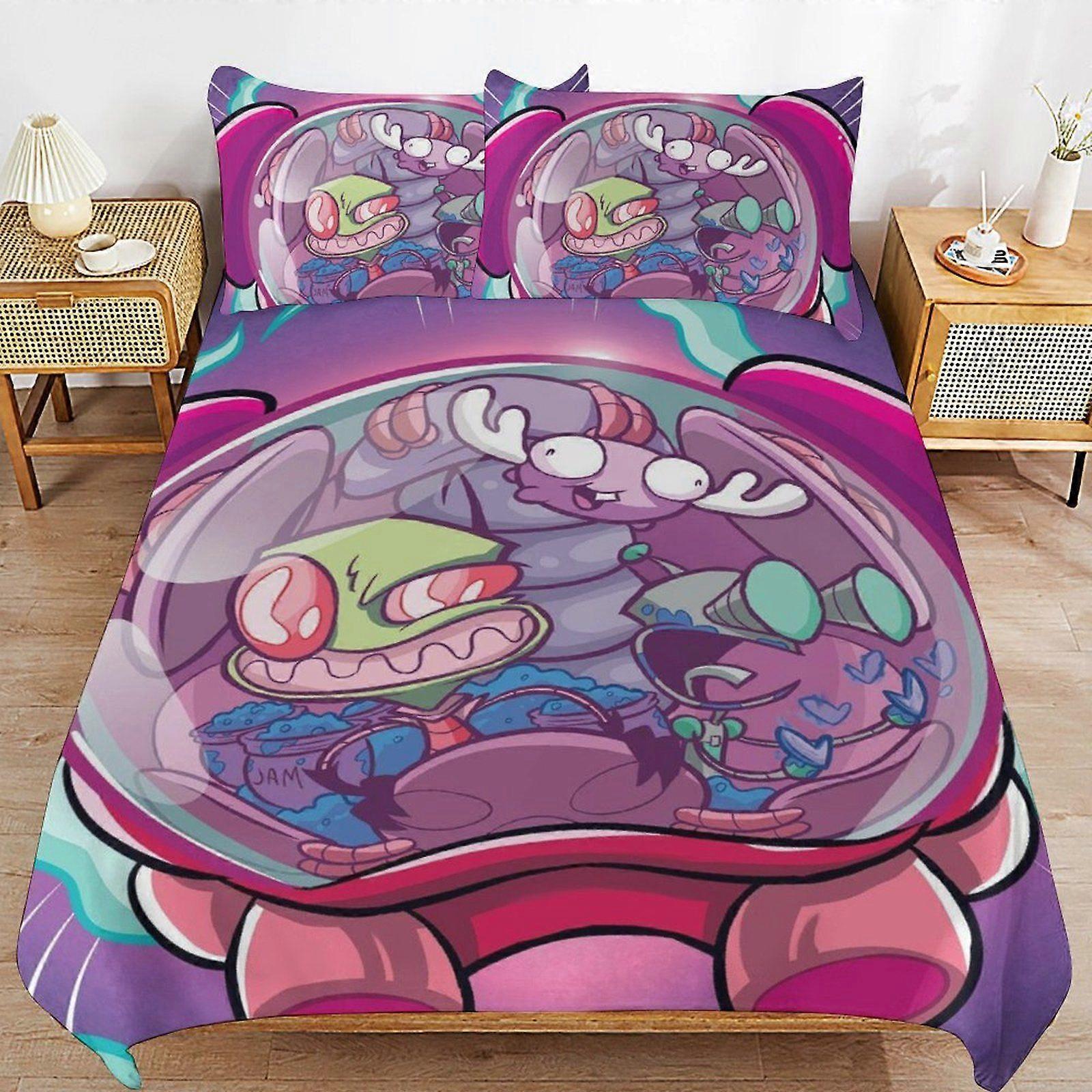 i410 Invader Zim Durable Easy Care Smooth Finish Bedding Solution Soft Zipper Closure Duvet Cover Sets Choice x410