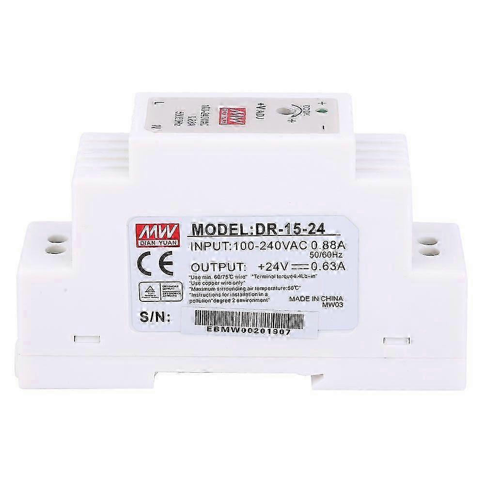 DR-15-24 DIN Rail Single Output Switching Power Supply 15W 24V 0.63A