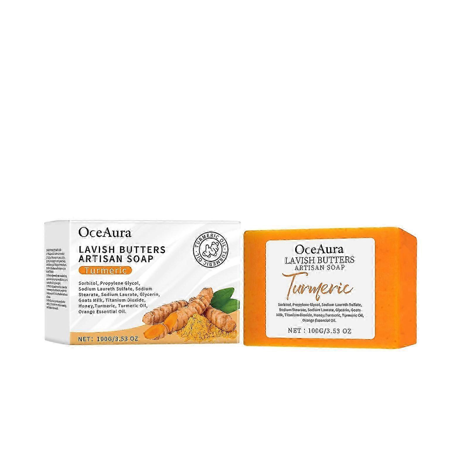Hydrating Turmeric Soap with Honey , Orange Oil  Soothes, Boosts Elasticity , Fights Wrinkles